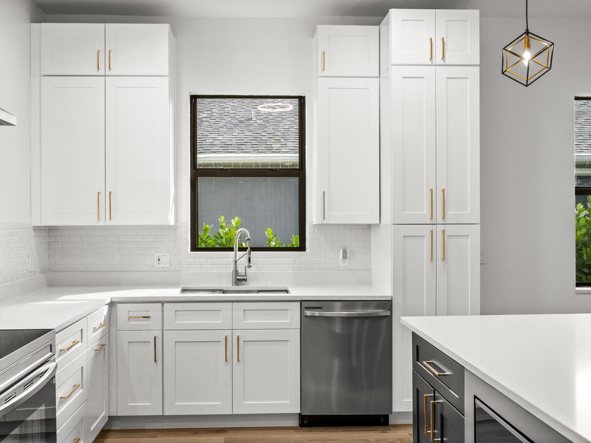 Naples kitchen with a new dishwasher installed under the counter