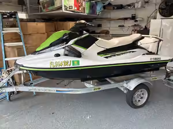 Real Yamaha WaveRunner on trailer for mobile service in Naples Florida